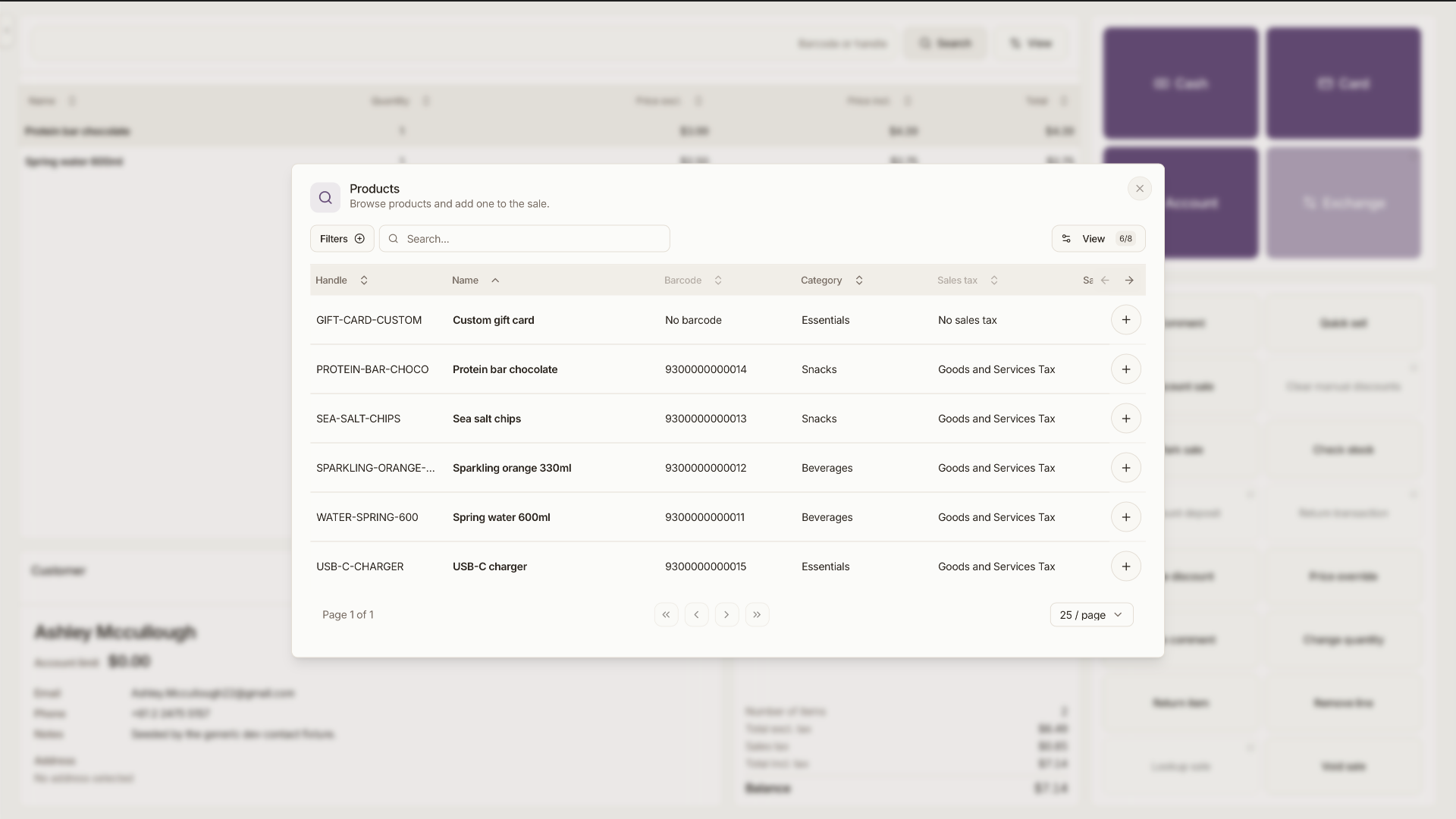 Point of sale workspace